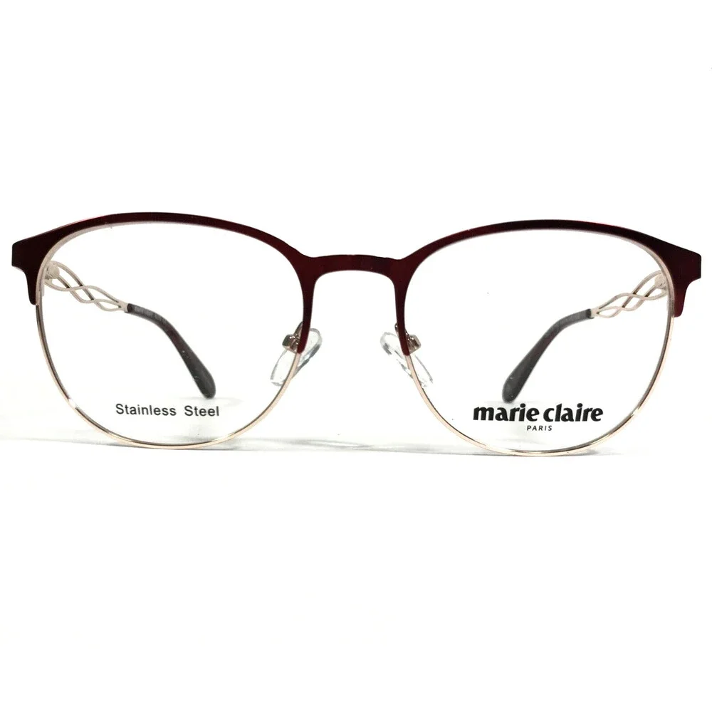 Marie Claire Eyeglasses Frames 6278 SATIN RED/GLD Round Full Rim 52-18-140